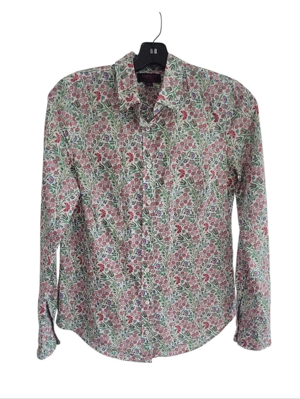J. Crew Liberty of London Floral Button-Down Shirt in Pink, Green & White Size 4